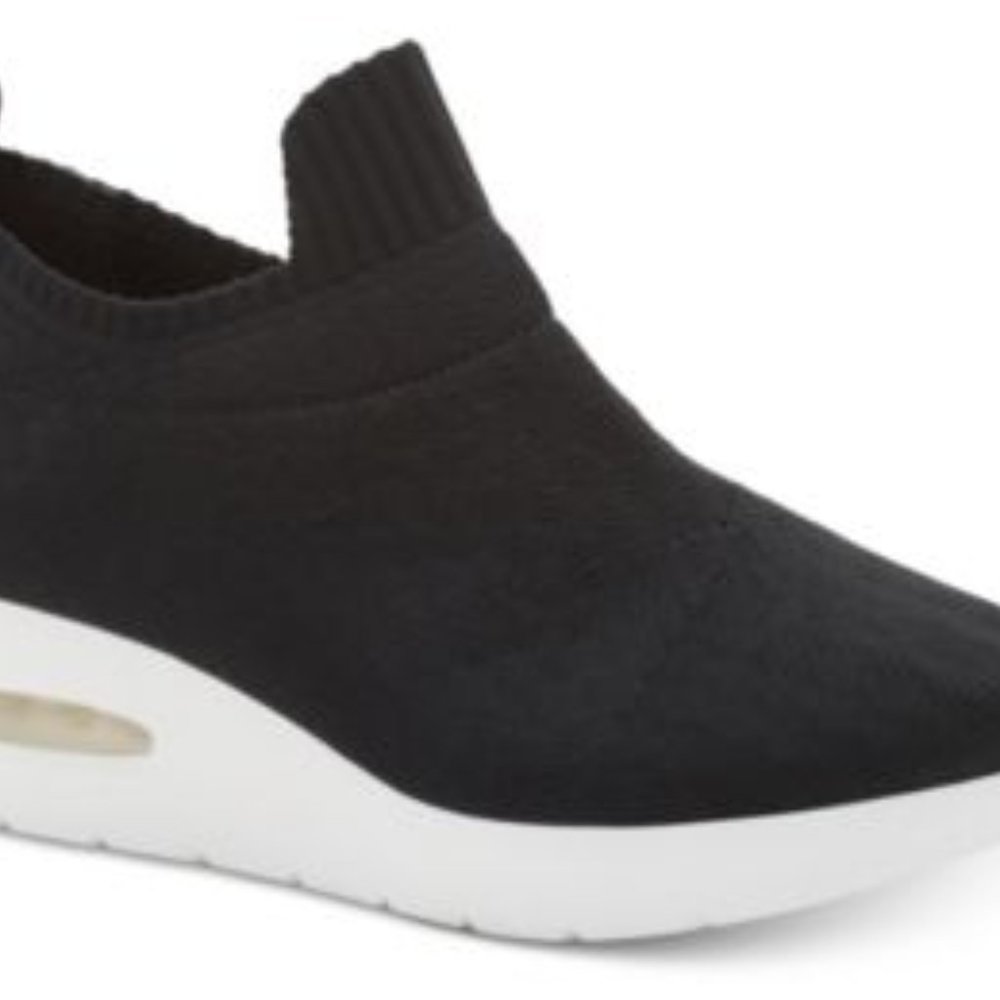 DKNY Knit Angie Wedge Slip On Black Sneaker - Size 9.5